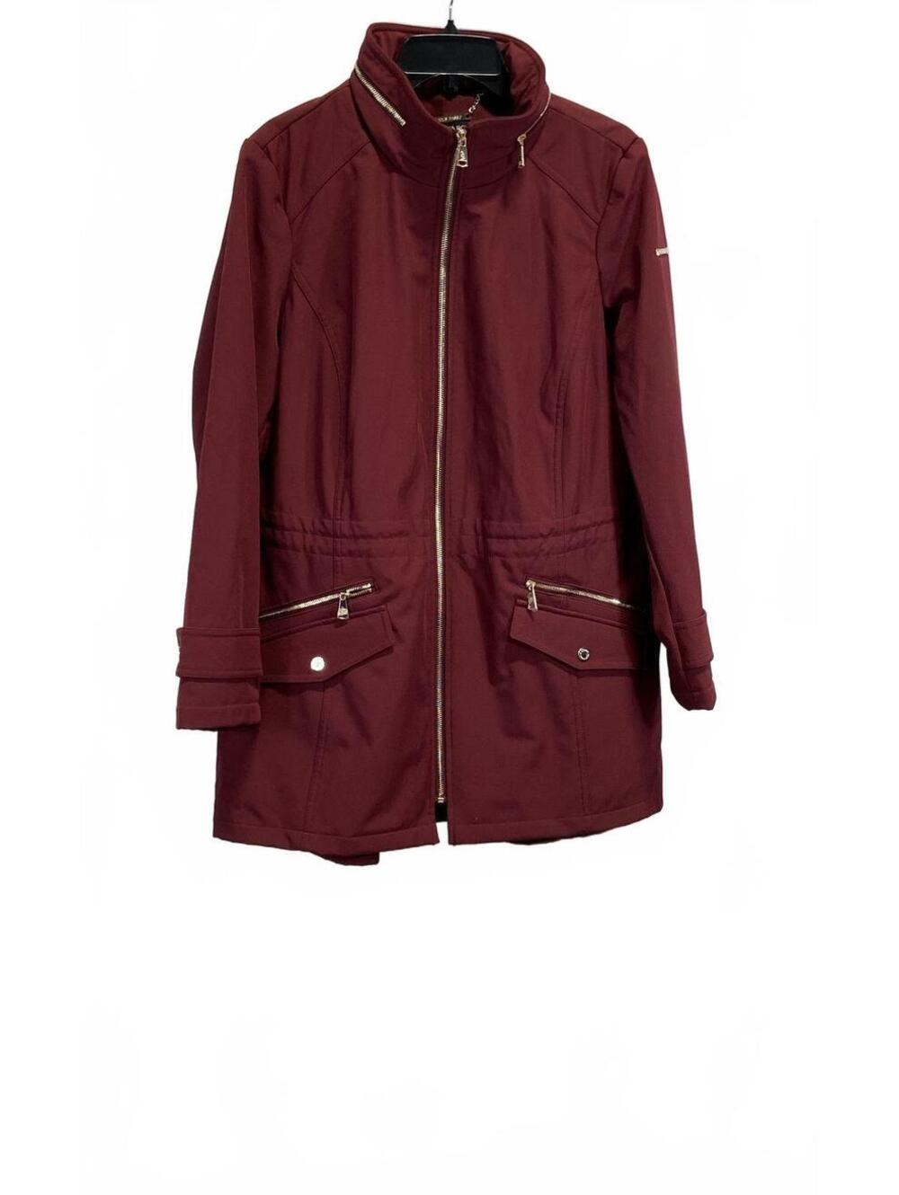 Dennis By Dennis Basso Size 1X Dark Red Zip Front Jacket